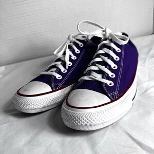 Converse All Star Canvas Purple Sneakers Low Top Unisex Shoes Men’s 8 Women’s 10
